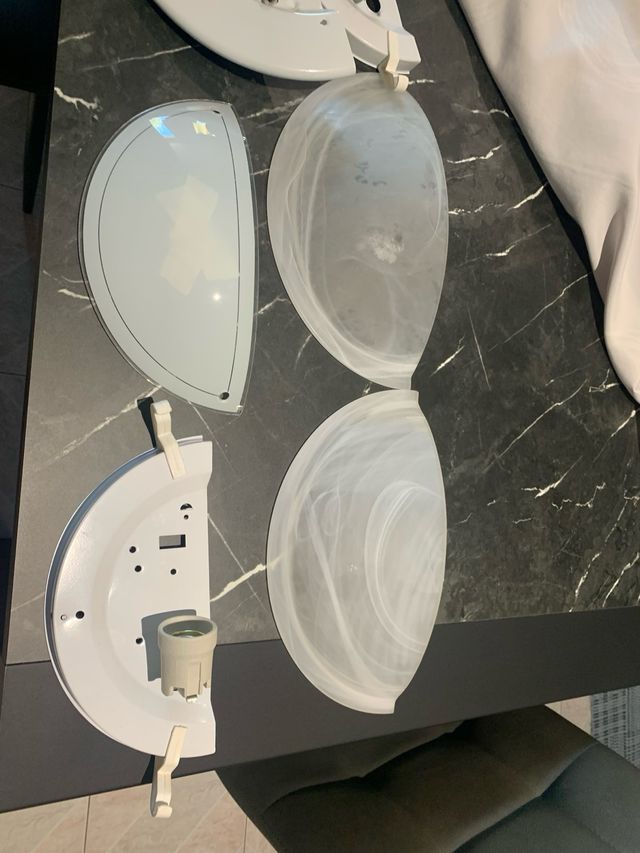 2 plafoniere vetro  satinato piu 1 vetro normale