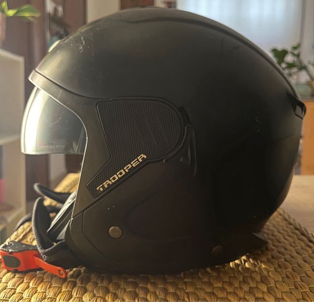 Casco Moto Jet Astone Minijet Trooper Negro Mate