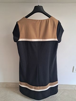 Vestito lungo donna Antea nero beige