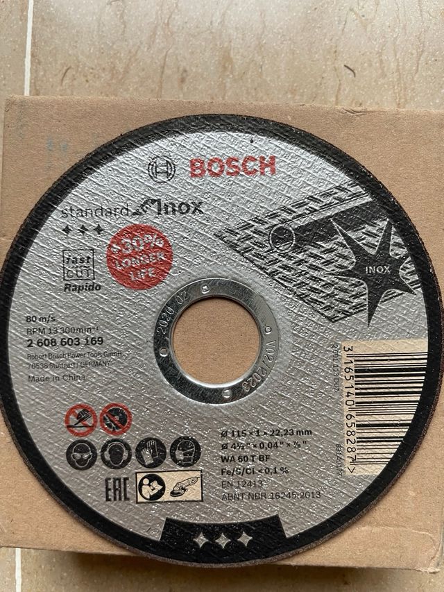 Disco BOSCH corte inox 115x1 mm