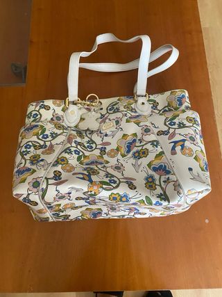 Bolso blanco estampado de flores TOUS