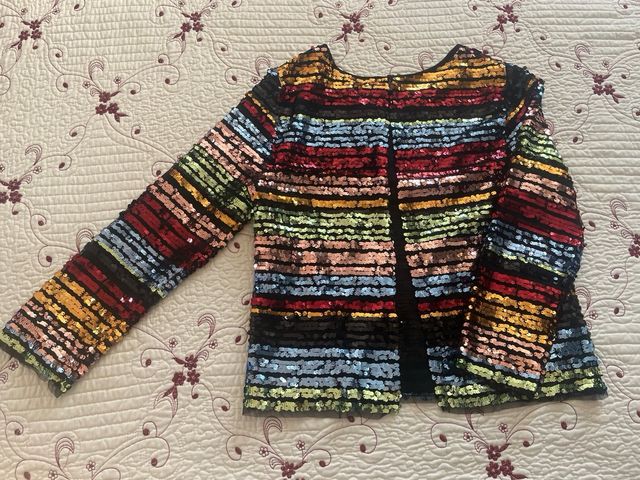 Chaqueta lentejuelas colores Mango