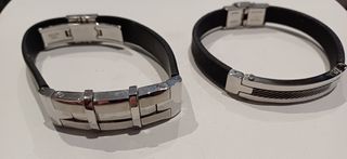 2 Pulseras Lotus hombre acero 