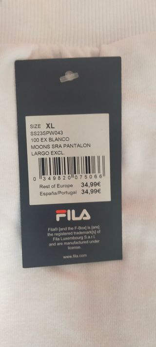 Pantalón chándal Fila. XL. Nuevo con 
