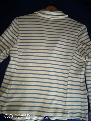 Chaqueta de punto cruda/azul