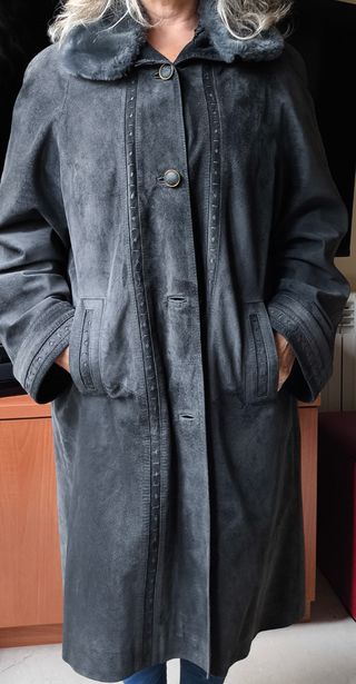 Abrigo piel de ante