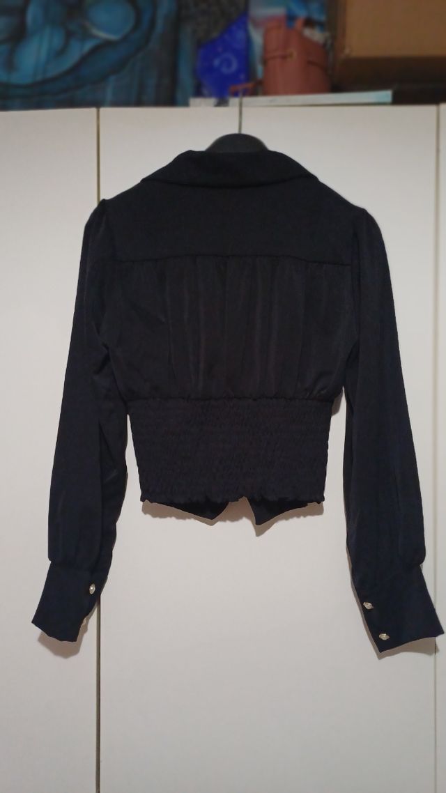 Camicia nera effetto corsetto