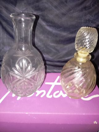 Mini botellas antiguas cristal tallado