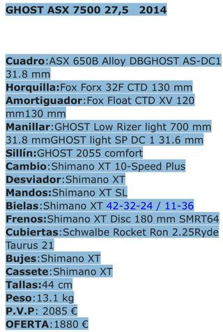 Bicicleta mtb Ghost