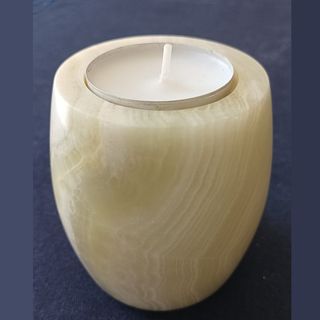 Portacandela in pregiato onice pachistano