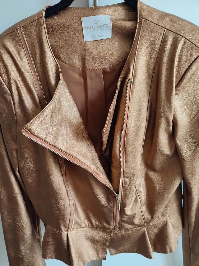 Giubbino ecopelle bronzo
