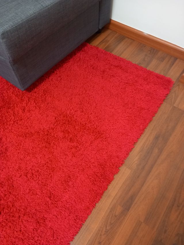 Alfombra roja pelo largo 1,97 x 1,37 m