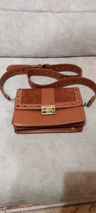 bolso de cuero marron