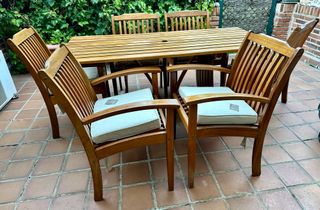 CONJUNTO COMEDOR JARDIN TECA