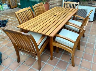CONJUNTO COMEDOR JARDIN TECA
