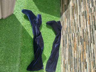 Botas terciopelo azul