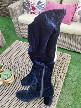 Botas terciopelo azul