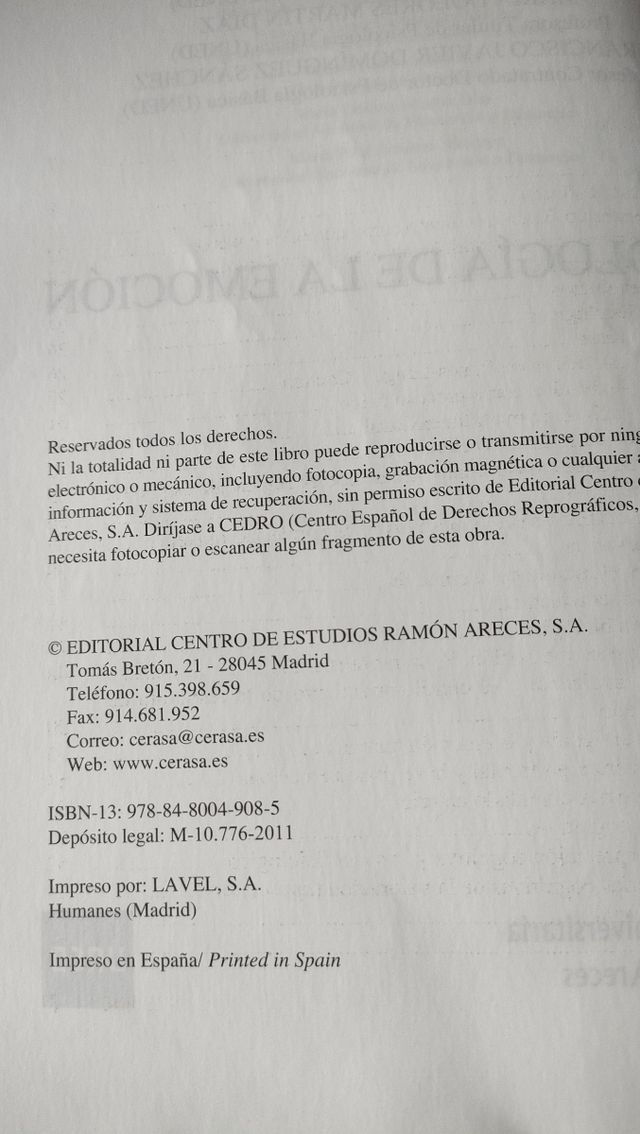 Psicología de la EMOCION-UNED