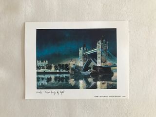 Litografia vintage London Tower Bridge Night