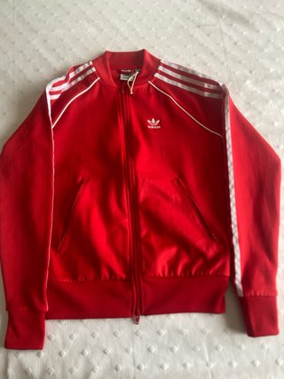 Sudadera roja de adidas con cremallera T-XS