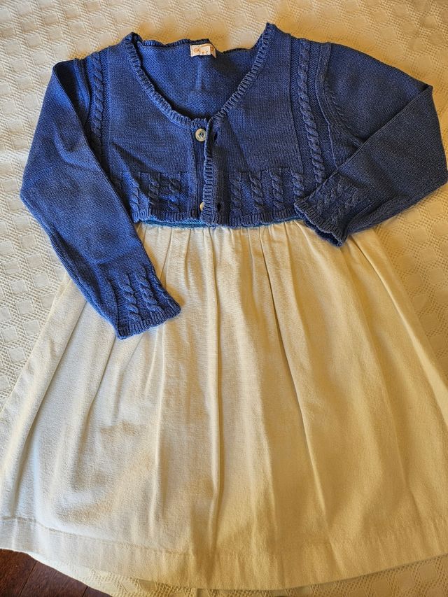 Vestio de niña 3/4años y rebeca azul