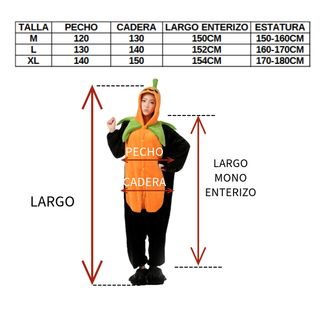 Mono Enterizo Pijama Disfraz Calabaza Talla L