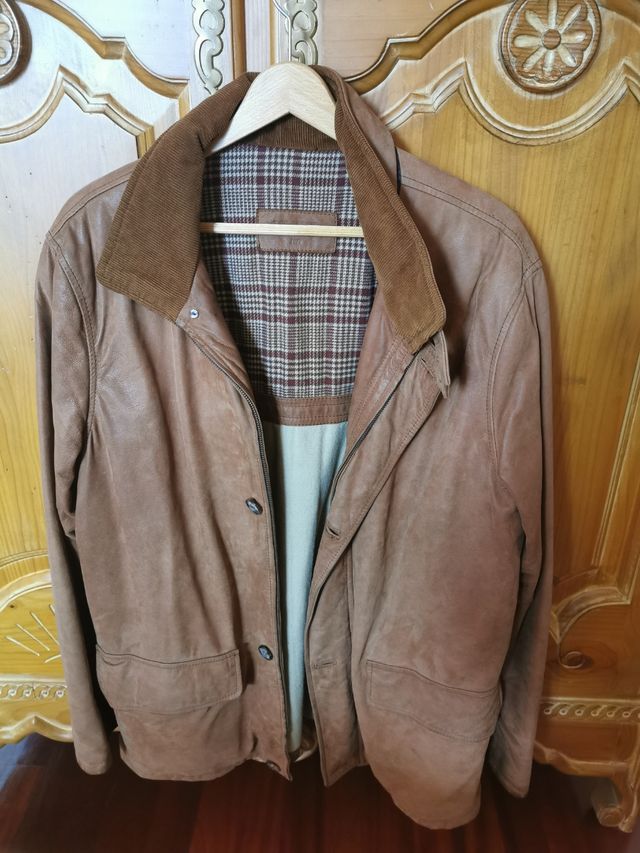 Chaqueton cazadora de piel Hombre