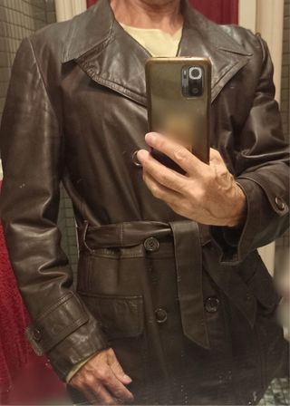 Cazadora de piel marron