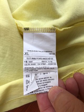 Maglia cotone 10-11 anni Benetton