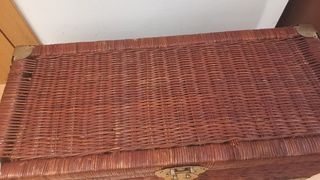 Cofre-Baúl de Mimbre madera Antiguo