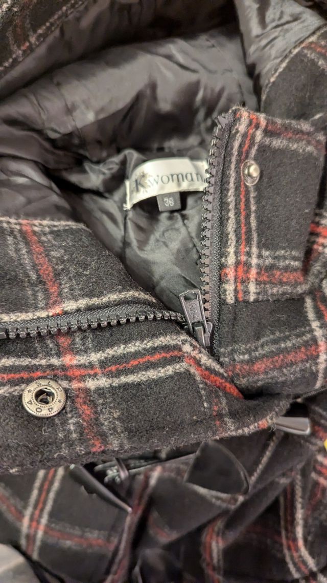 Chaqueta/trenca cuadros larga