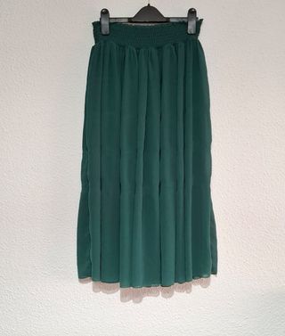 Falda verde Zara