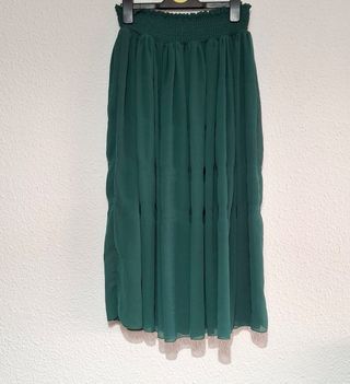 Falda verde Zara