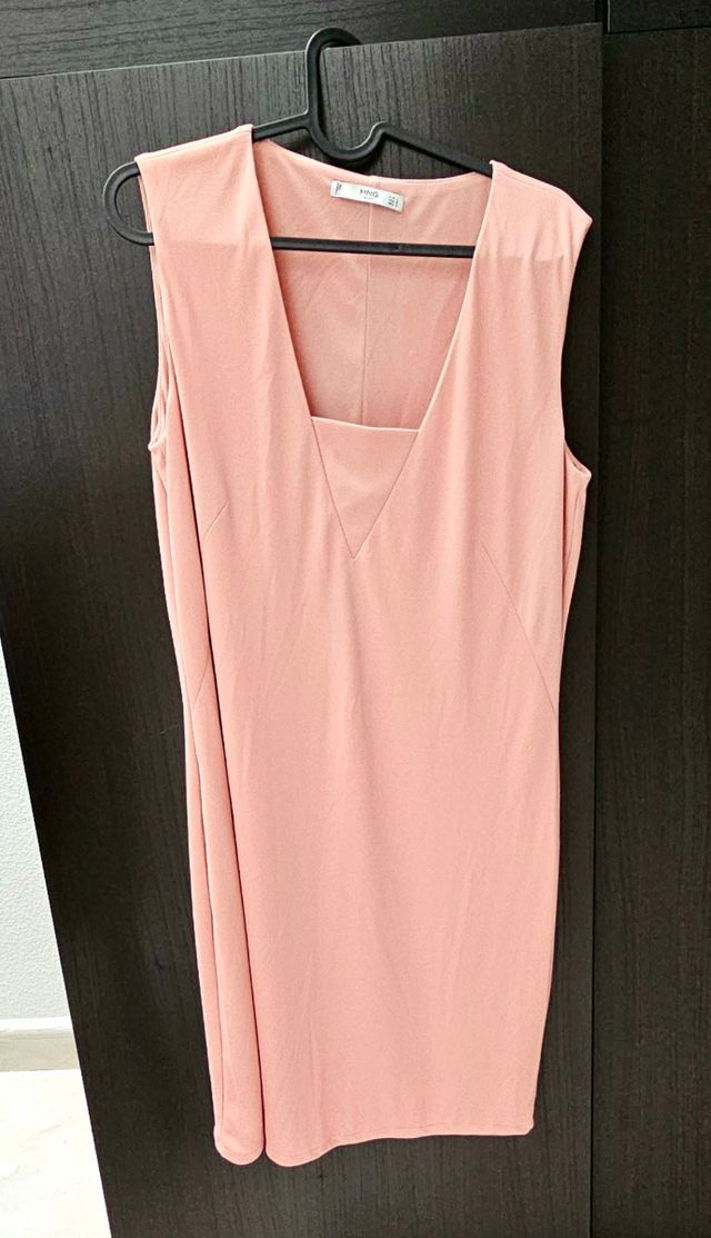 Vestido cóctel salmón