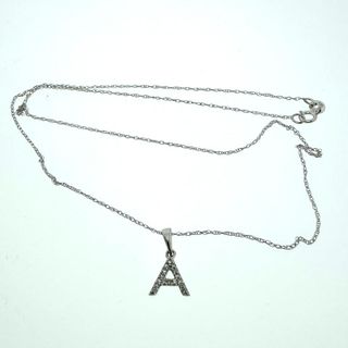 LETRA " A " ORO BLANCO 18 KT Y DIAMANTES + CADENA