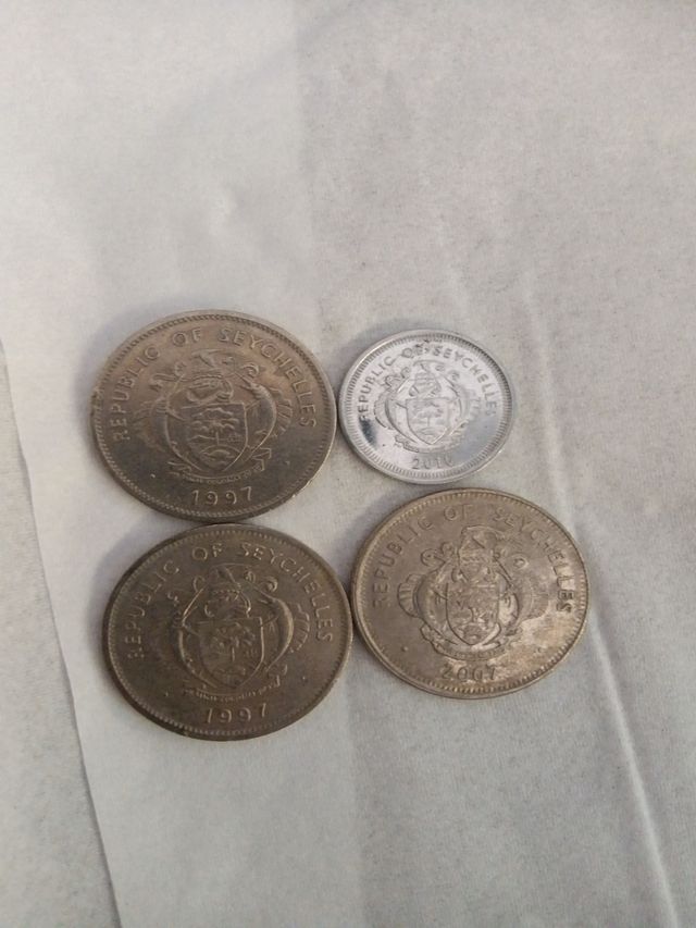 Lote de 4 monedas de Seychelles