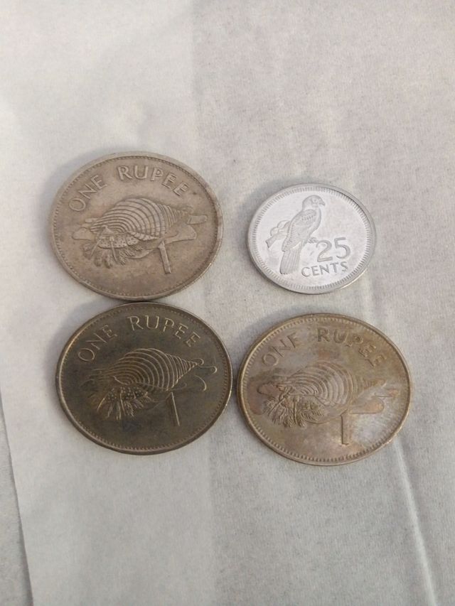 Lote de 4 monedas de Seychelles