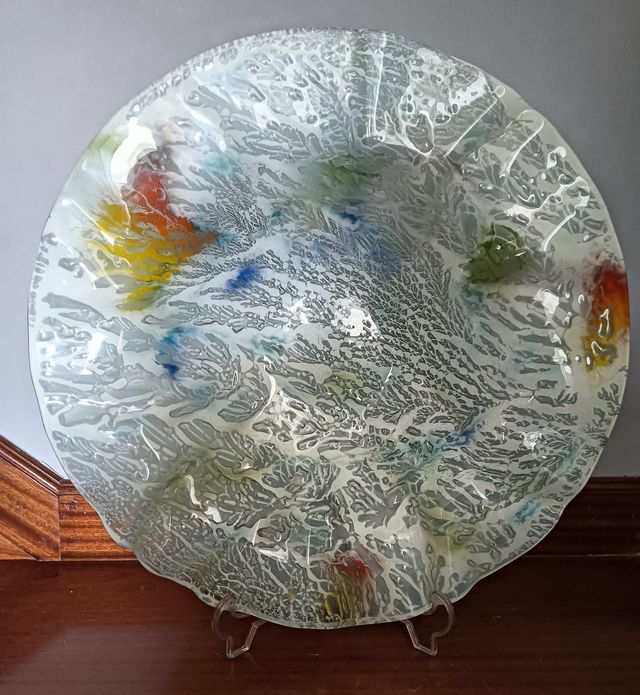 Piastra in vetro decorativa e funzionale