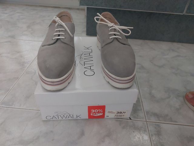 Zapatos vestir Catwalk gris mujer