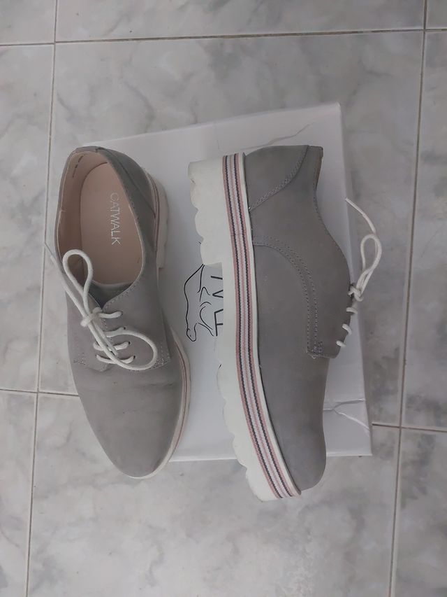 Zapatos vestir Catwalk gris mujer