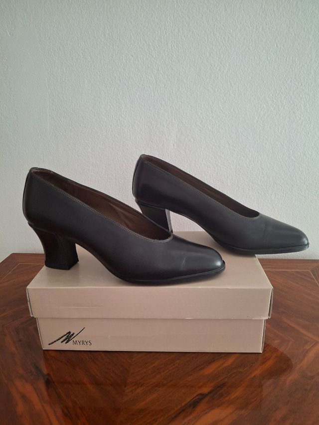 Zapato negro tipo salón mujer talla 37
