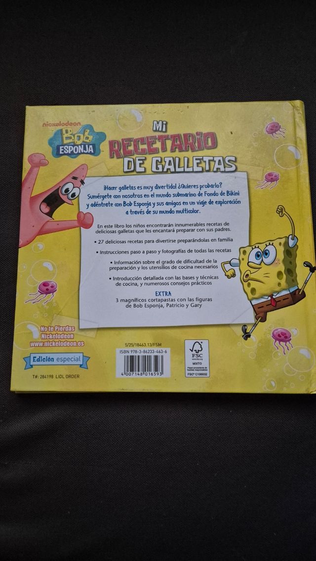 Bob Esponja Mi recetario de galletas