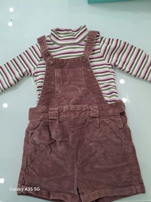 Set salopette-maglietta bimba 18-24mesi 