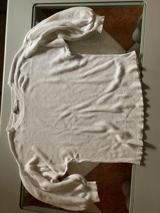 suéter de punto ancho