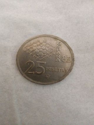 Moneda 25 pesetas mundial 82