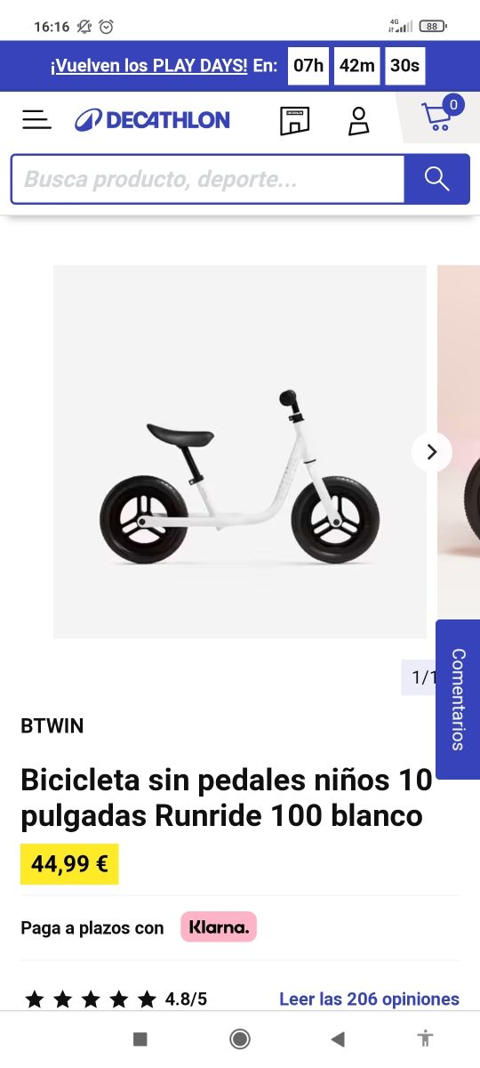 Bicicleta niño sin pedales