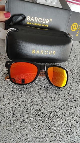 Preciosas gafas de sol rojas naranjas 