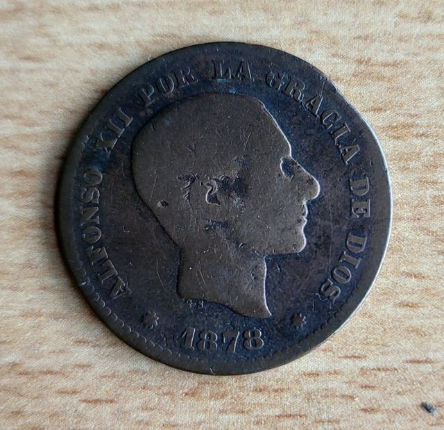Moneda 5 céntimos 1878