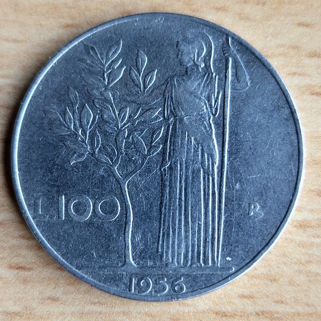 Moneda 100 liras 1956
