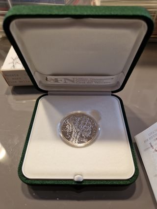 Moneta 5 Euro argento Vaticano 2005 guerra